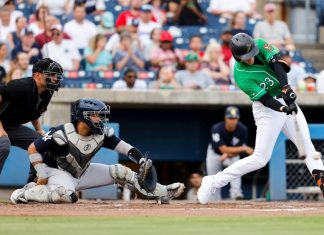 Coby Mayo collects three RBIs in Triple-A debut, sparks seven-run inning as Tides roll at home in return from break – Daily Press