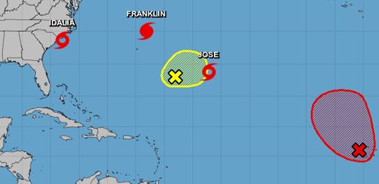 Tropical Storm Jose forms; another tropical depression may form as Franklin, Idalia weaken – Daily Press
