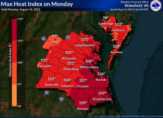 Heat advisory issued for Hampton Roads; heat index expected to reach 109 degrees – Daily Press