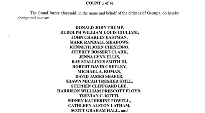 Read the full Georgia indictment against Trump and 18 others