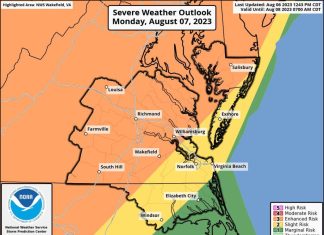 Damaging winds, hail and flash flooding possible Monday; heat advisory also in effect – Daily Press