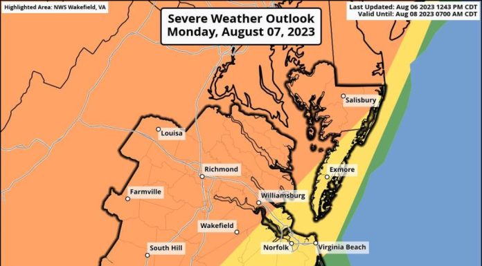 Damaging winds, hail and flash flooding possible Monday; heat advisory also in effect – Daily Press